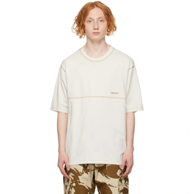 Shop Ambush Beige Overstitched T-shirt In Birch