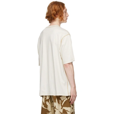 Shop Ambush Beige Overstitched T-shirt In Birch