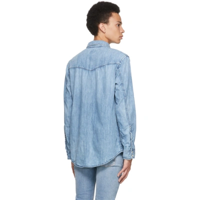 Shop Nudie Jeans Blue George Shirt In Denim