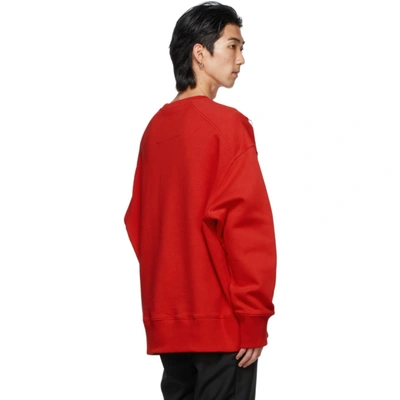 Shop Givenchy Red Oversized Metal Details Sweatshirt In 600-red