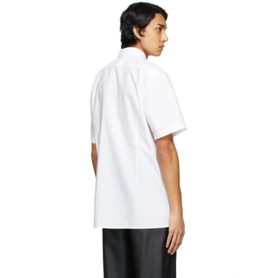 Shop Raf Simons White Classic 'r' Short Sleeve Shirt In 00010 White