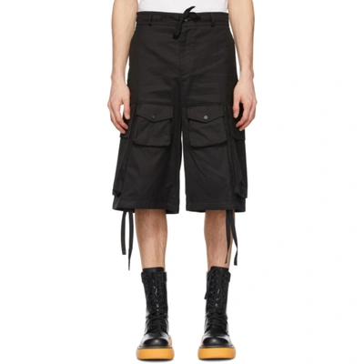 Shop Moncler Genius 2 Moncler 1952 Black Bermuda Cargo Shorts In 999 Black