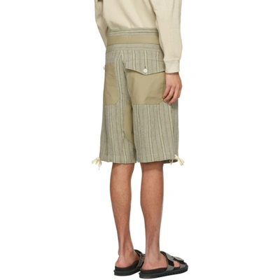 Shop Nicholas Daley Khaki Pullcord Shorts In Khaki Strip