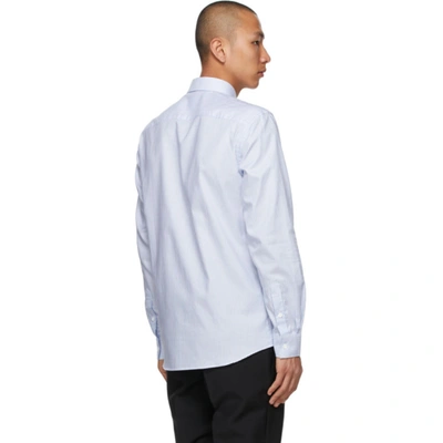 Shop Burberry Blue Icon Stripe Slim Fit Shirt In Pale Blue Stripe