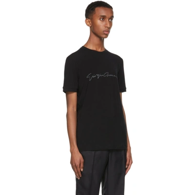 Shop Giorgio Armani Black Logo T-shirt In Uc99 Black