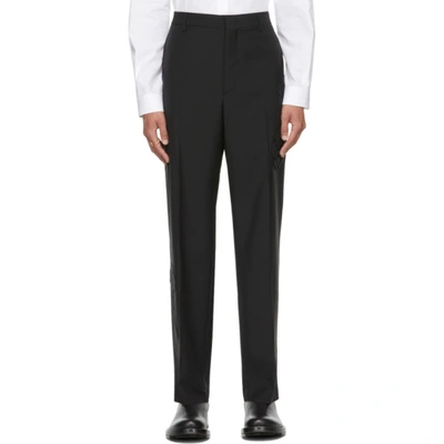 Shop Valentino Black Mohair & Wool Trousers In 0no Nero