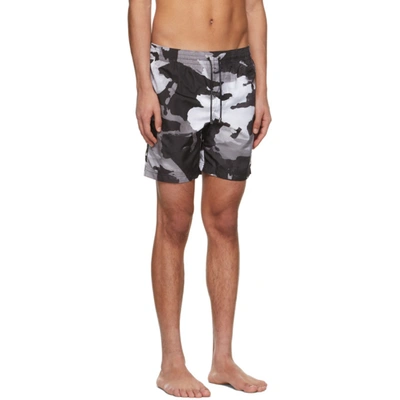 Shop Dolce & Gabbana Black & Grey Camo Swim Shorts In Hh2qf Camouflage 01