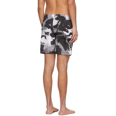 Shop Dolce & Gabbana Black & Grey Camo Swim Shorts In Hh2qf Camouflage 01