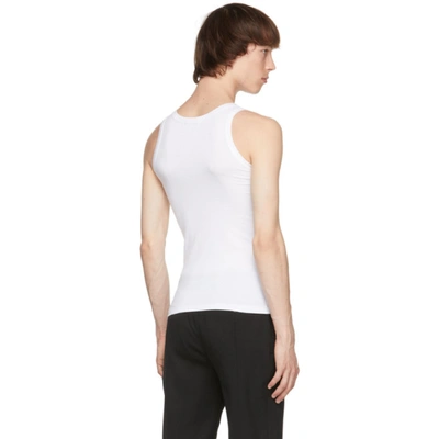 Shop Alexander Mcqueen White Ribbed Tank Top In 9000 White