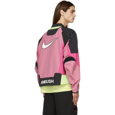Nike Pink & Black Ambush Edition Satin Bomber Jacket | ModeSens