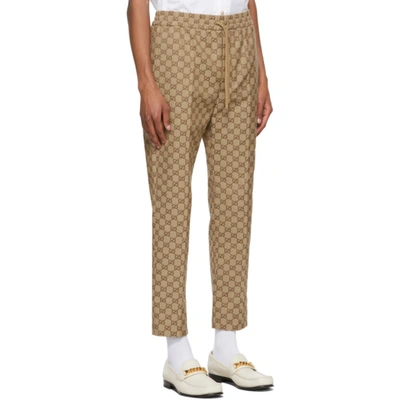 Shop Gucci Beige Gg Jogging Trousers