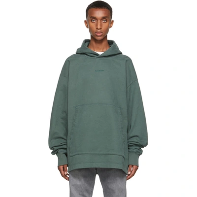 Shop Acne Studios Green Logo Hoodie In Pine Green