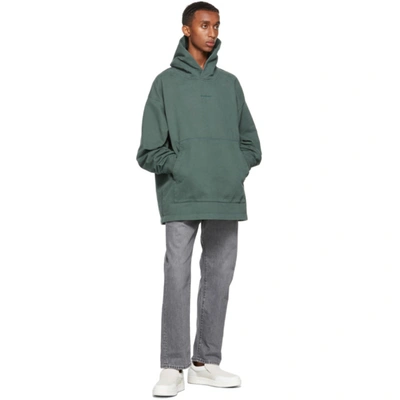 Shop Acne Studios Green Logo Hoodie In Pine Green