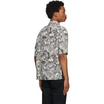 Shop Saint Laurent Off-white & Black Floral Short Sleeve Shirt In 9787 Crablk