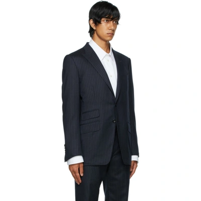 Tom Ford Shelton Slim-fit Prince Of Wales Checked Wool And Silk-blend Suit  Jacket In Blue | ModeSens
