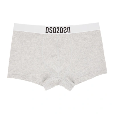 Shop Dsquared2 Grey Logo Trunk Boxers In 030 Grey