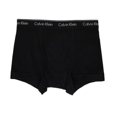 Shop Calvin Klein Underwear Three-pack Black Classic Fit Trunk Boxers In 001 Black