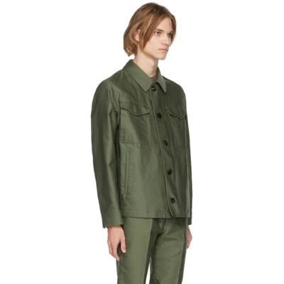 Shop Tom Ford Green Compact Military Jacket In V08 Green