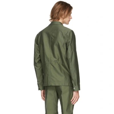 Shop Tom Ford Green Compact Military Jacket In V08 Green