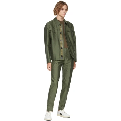 Shop Tom Ford Green Compact Military Jacket In V08 Green