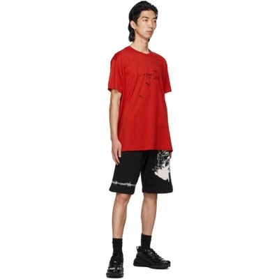 Shop Givenchy Red Oversized Trompe-l'œil T-shirt In 600-red