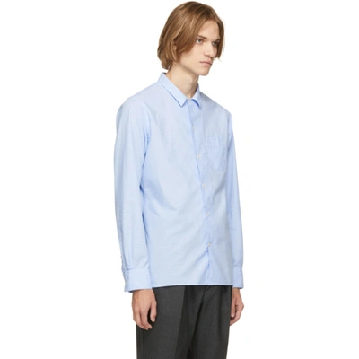 Shop Officine Generale Blue Batiste Shirt