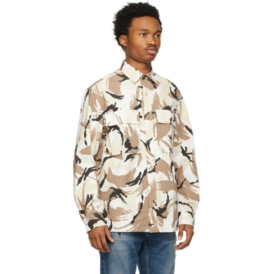 Shop Kenzo Beige Tropic Camo Over Shirt In 02 Off White