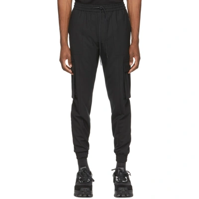 Shop Juunj Black Stretch Jogger Cargo Pants In 5 Black