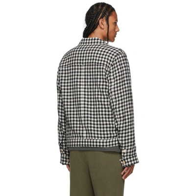 Shop Bed J.w. Ford Black & White Check Overshirt Jacket In Black/white