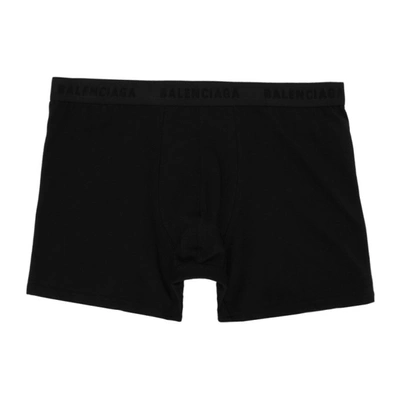 Shop Balenciaga Black Logo Boxer Briefs In 1000 Black