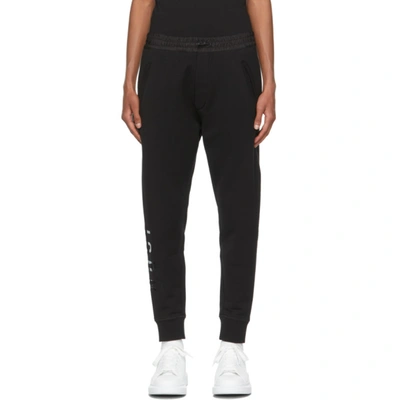 Shop Dsquared2 Black Monotone 'icon' Lounge Pants In 992 Black-shiny Bla