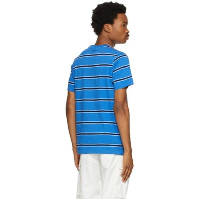 Shop Marni Three-pack Blue Striped T-shirts In Y4407 Strip