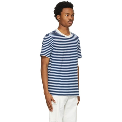 Shop Marni Three-pack Blue Striped T-shirts In Y4407 Strip