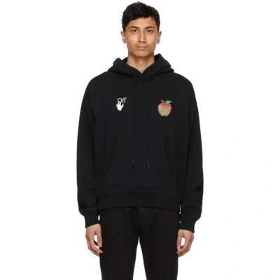 Shop Off-white Black Apple Flatlock Hoodie In Black Red