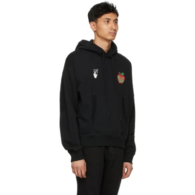 Shop Off-white Black Apple Flatlock Hoodie In Black Red