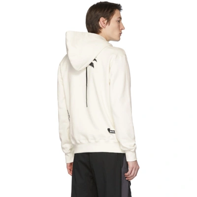Shop Palm Angels Off-white 'palm X Palm' Hoodie In 0210 Whtblk