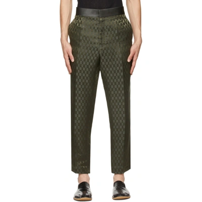 Shop Haider Ackermann Khaki Silk Skinny Trousers In Graphite
