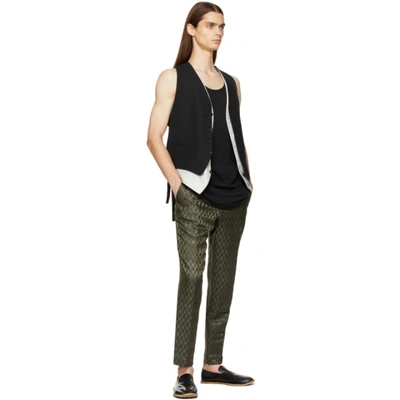Shop Haider Ackermann Khaki Silk Skinny Trousers In Graphite