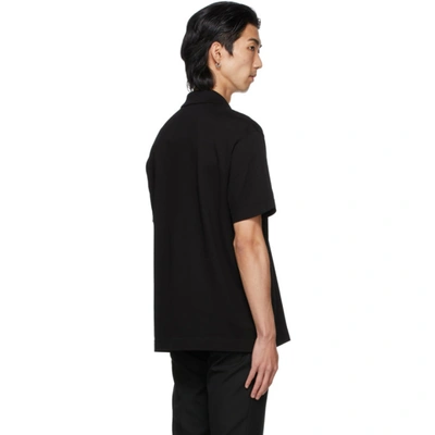 Shop Givenchy Black Piqué Zipped Polo In 001-black
