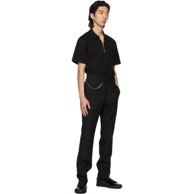 Shop Givenchy Black Piqué Zipped Polo In 001-black