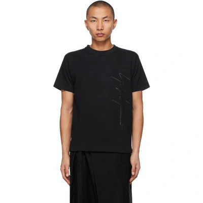 Shop Yohji Yamamoto Black New Era Edition Signature Print T-shirt