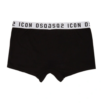 Shop Dsquared2 Black & White 'icon' Trunk Boxers In 010 Black