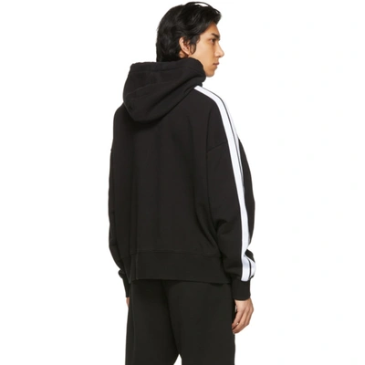 Shop Palm Angels Black & White Track Hoodie