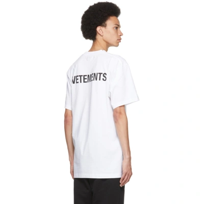 Shop Vetements White Iconic Logo T-shirt