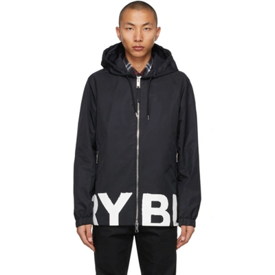 Shop Burberry Black Logo Print Stretton Jacket