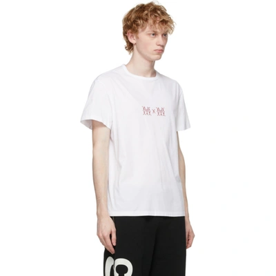 Shop Maison Margiela White Embroidered Logo T-shirt In 100 White