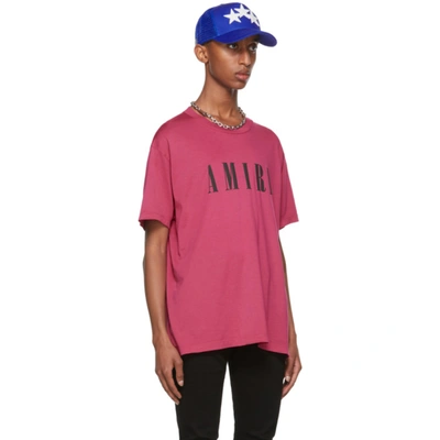 Shop Amiri Pink Core Logo T-shirt In Peacock-30 Single Su