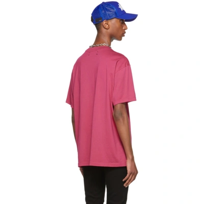 Shop Amiri Pink Core Logo T-shirt In Peacock-30 Single Su