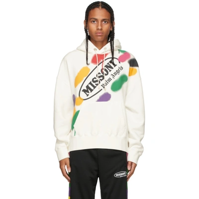 Shop Palm Angels White Missoni Edition Sport Hoodie In White Black