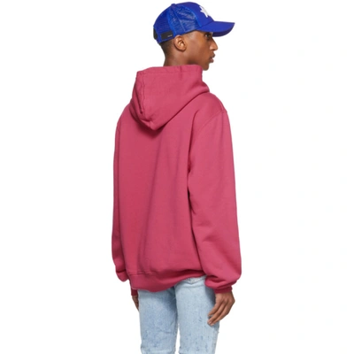 Shop Amiri Pink Core Logo Hoodie In Peacock-30 Single Su